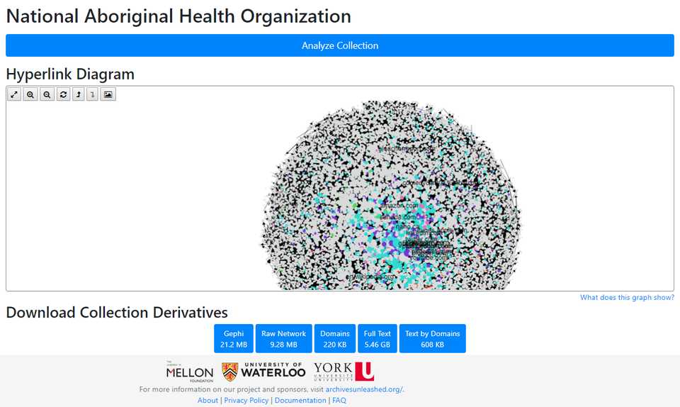 Screenshot of the Archives Unleashed Cloud